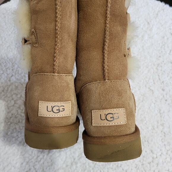 UGG Camel Genuine Leather Genuine Sheepskin Lining High Knee Boots size 6 - Picture 4 of 5